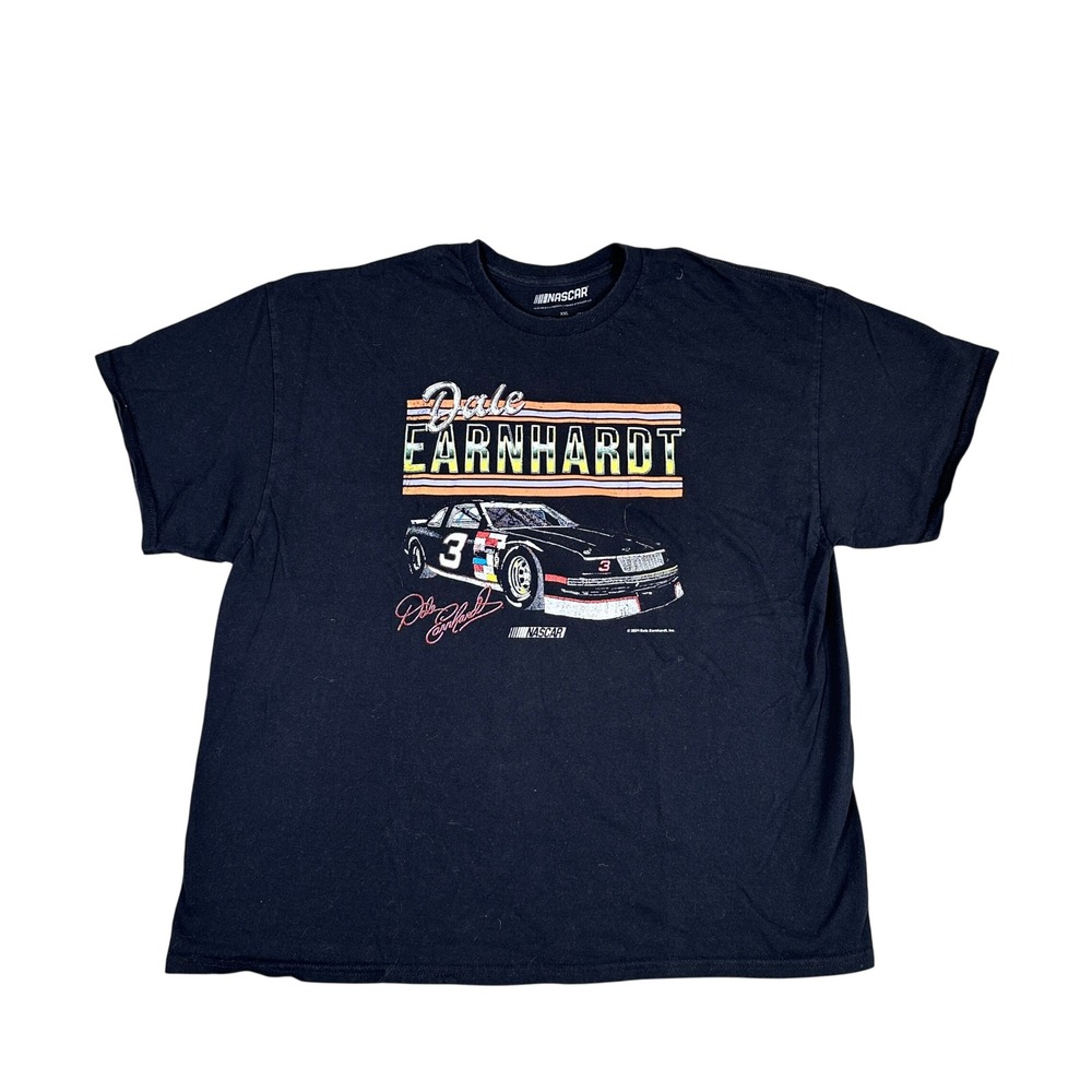 NASCAR Dale Earnhardt Racing Graphic T-Shirt Black XXL No 3 Car Signature Cotton